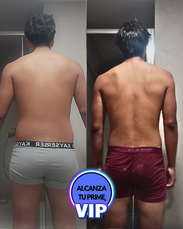 Cambio físico de Luis: −8 kg en 90 días